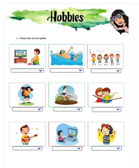 Hobbies and Free Time Activities Worksheet by MissAnitaQuijada